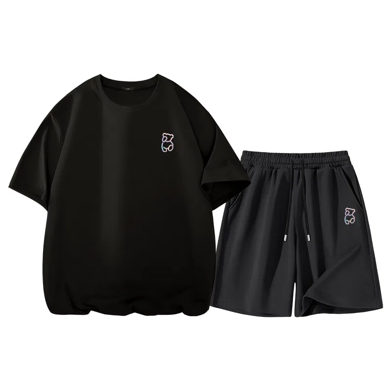 Детский комплект спортивной одежды с принтом MINISO, Light Beige And Black — фото 3