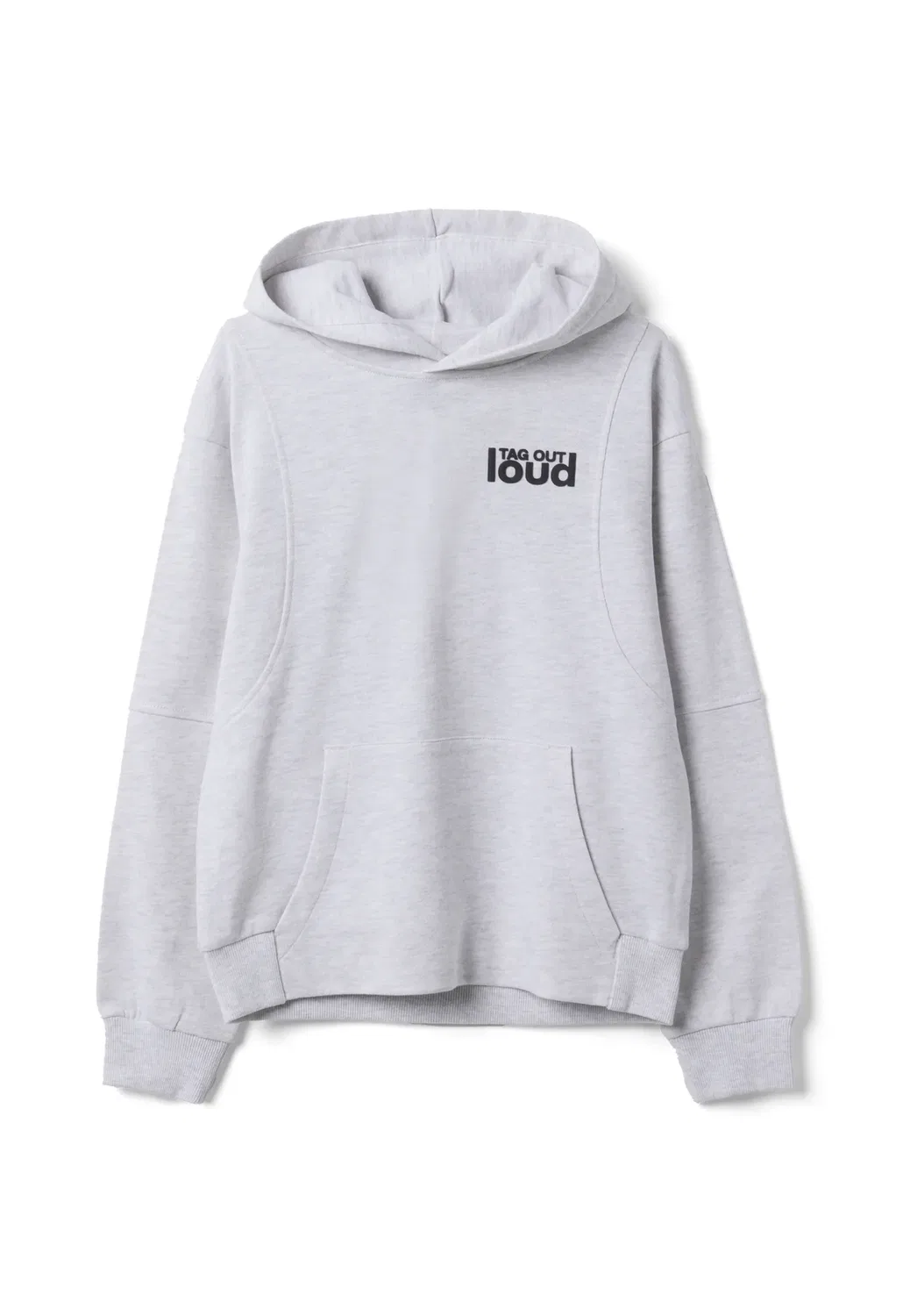 Толстовка оверсайз для мальчиков - худи Ovs, Light Grey Marl