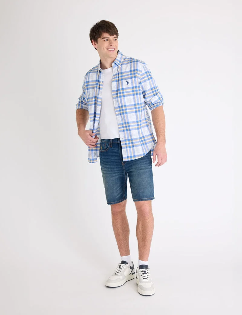 Мужские шорты U.S. Polo Assn. 5 Pocket Slim Straight 9.5" Denim, темно-синий — фото 4