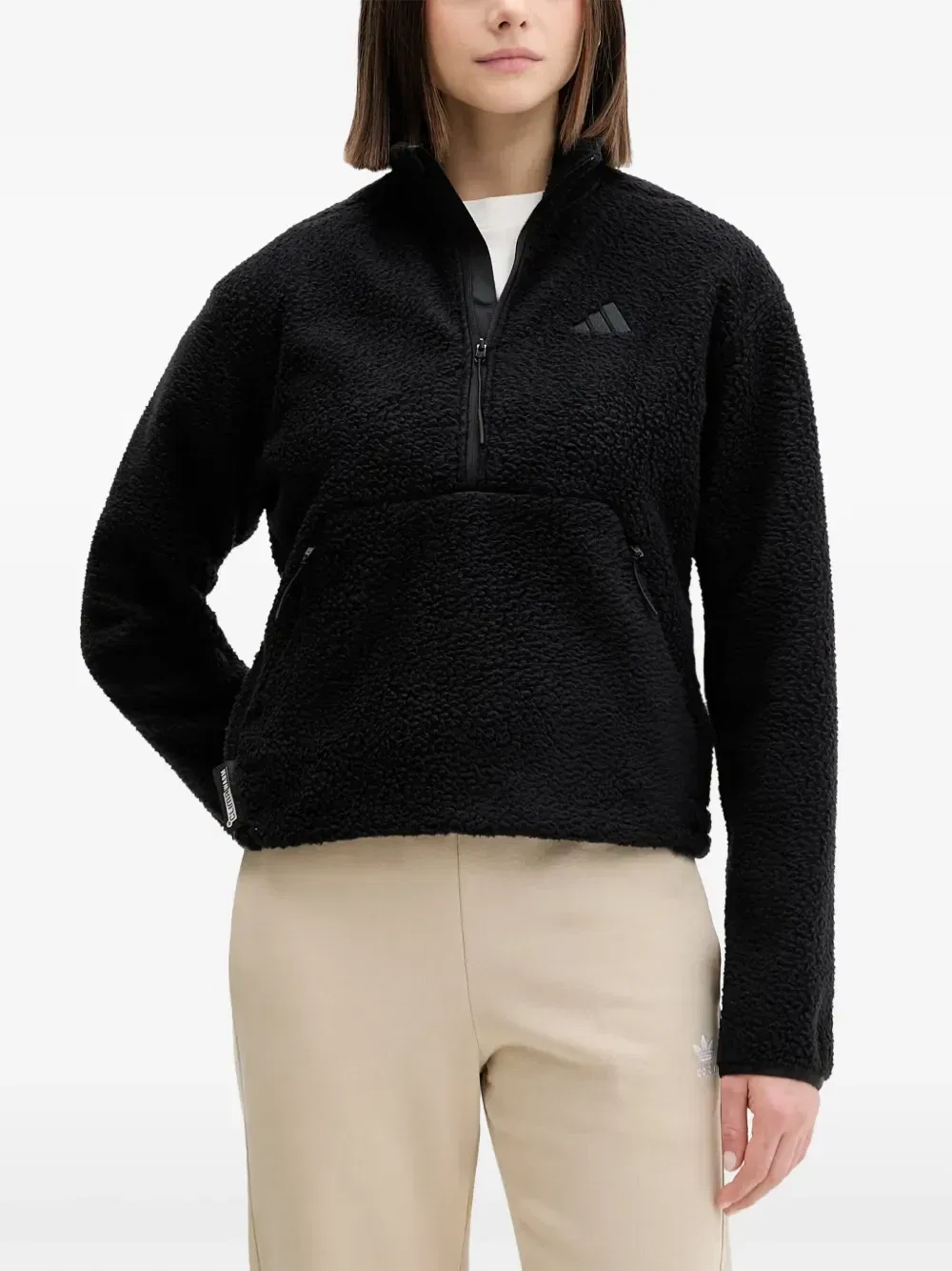 Флисовая толстовка Adidas, черный