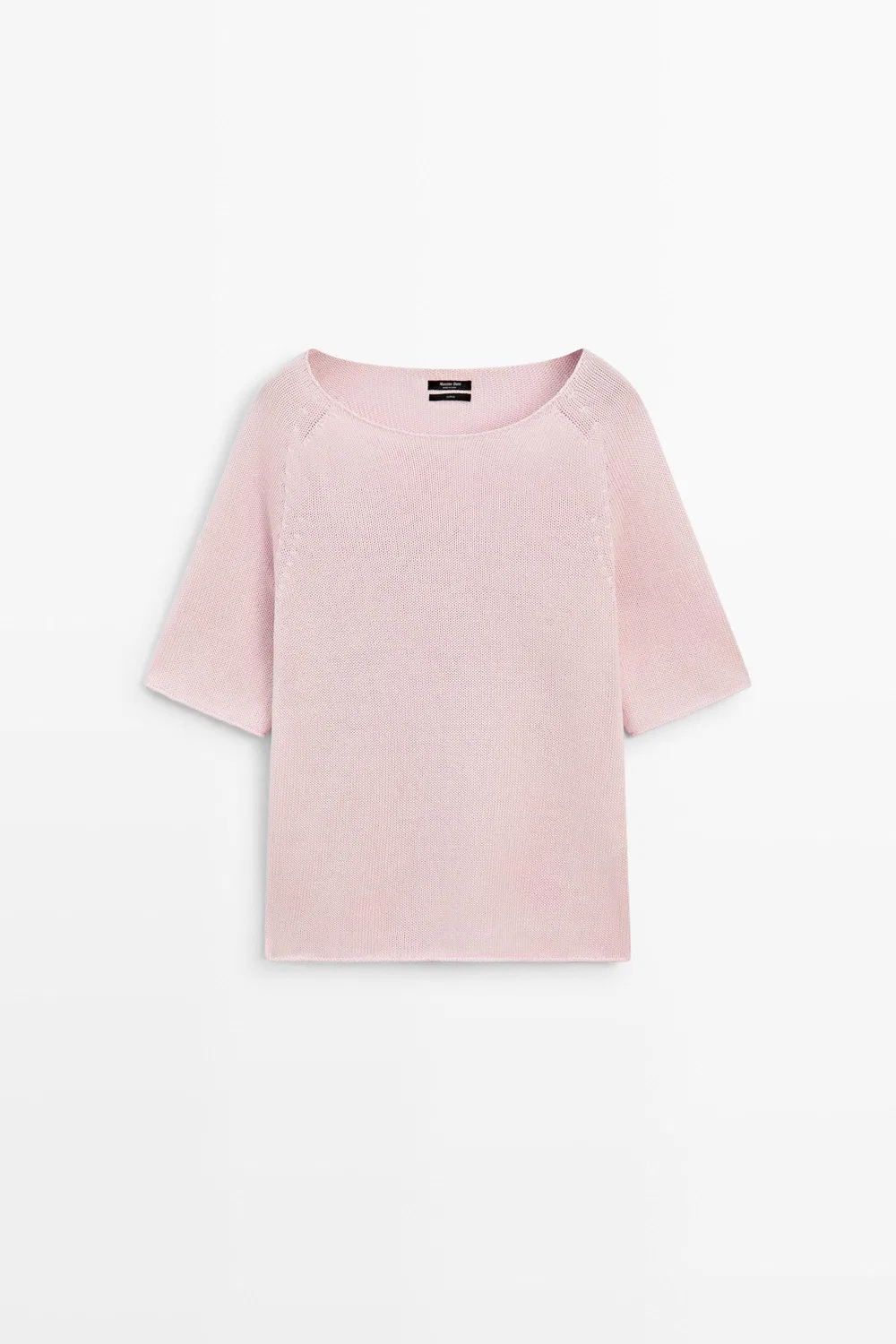 Свитер Massimo Dutti 100% Cotton Boat Neck Knit, розовый — фото 2