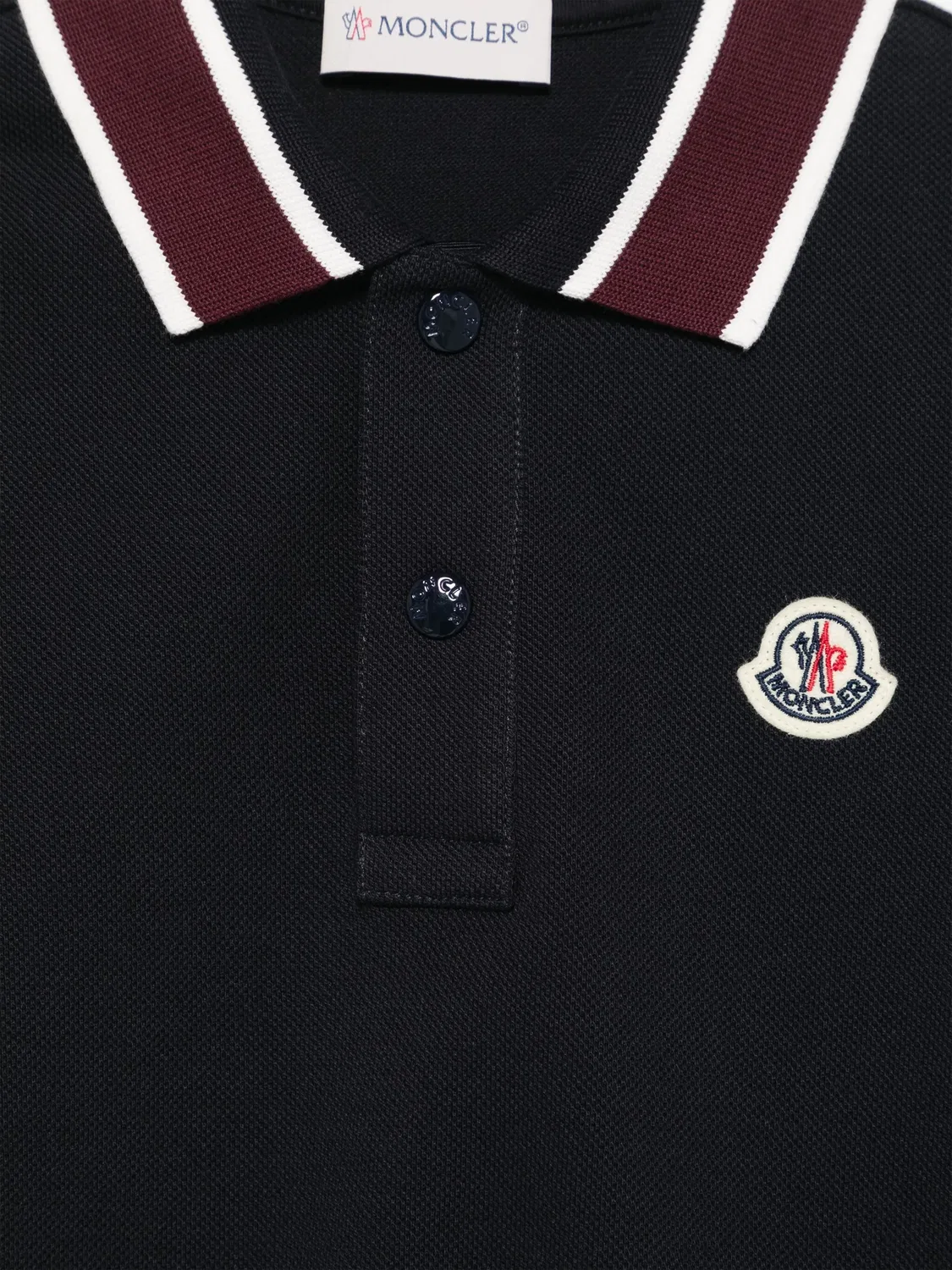 Moncler Поло с логотипом темно-синего цвета — фото 3
