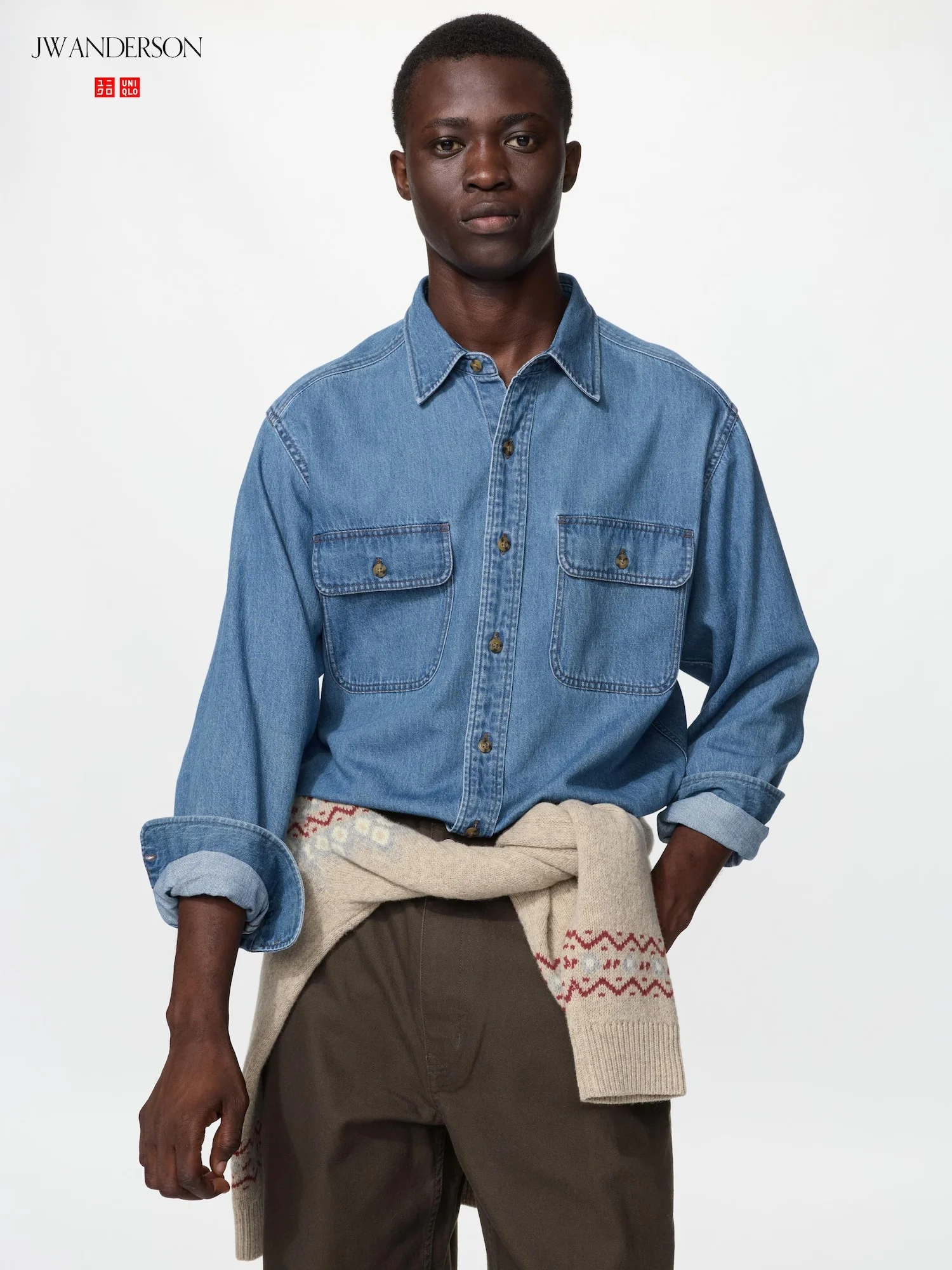 Джинсовая рубашка Uniqlo x JW Anderson, 65 синий