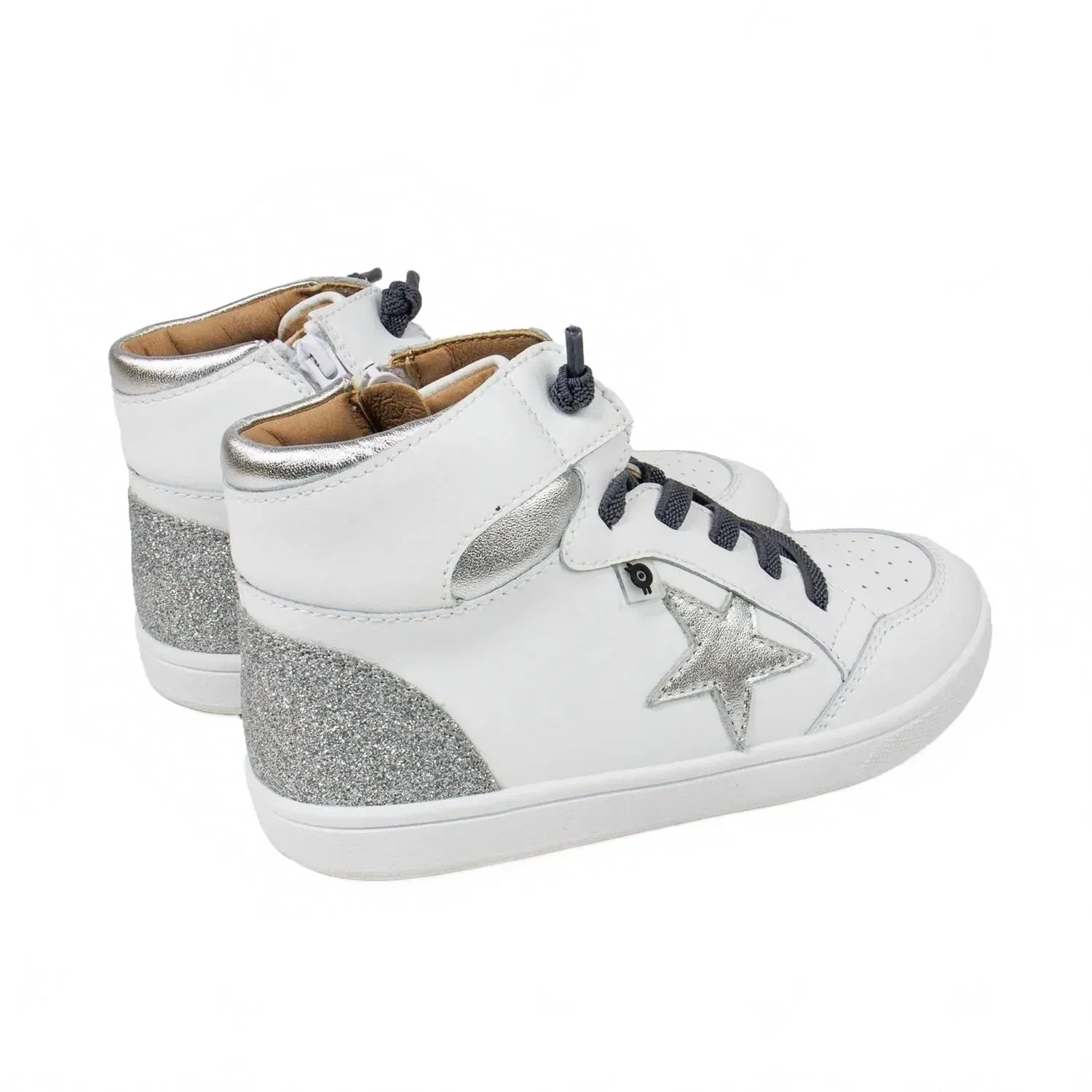Детские высокие кроссовки из натуральной кожи Starling Old Soles, Snow — фото 4