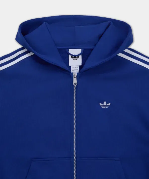 Худи на молнии, логотип, Adidas, королевский синий/белый — фото 3
