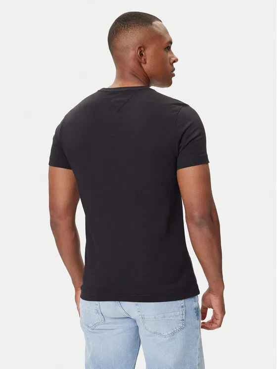 Футболка slim fit Core Logo Tee Tommy Hilfiger, черный — фото 3