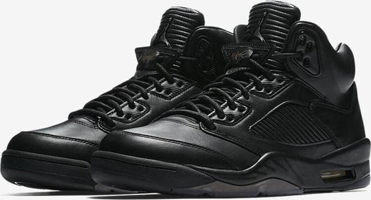 

Кроссовки Air Jordan 5 Retro Premium Triple Black, черный