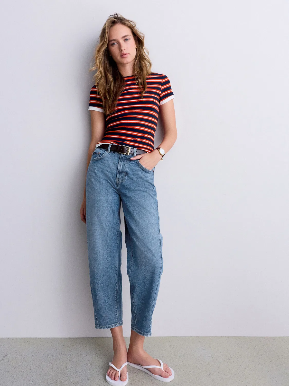 Джинсы Barrel Leg, Light Blue Next