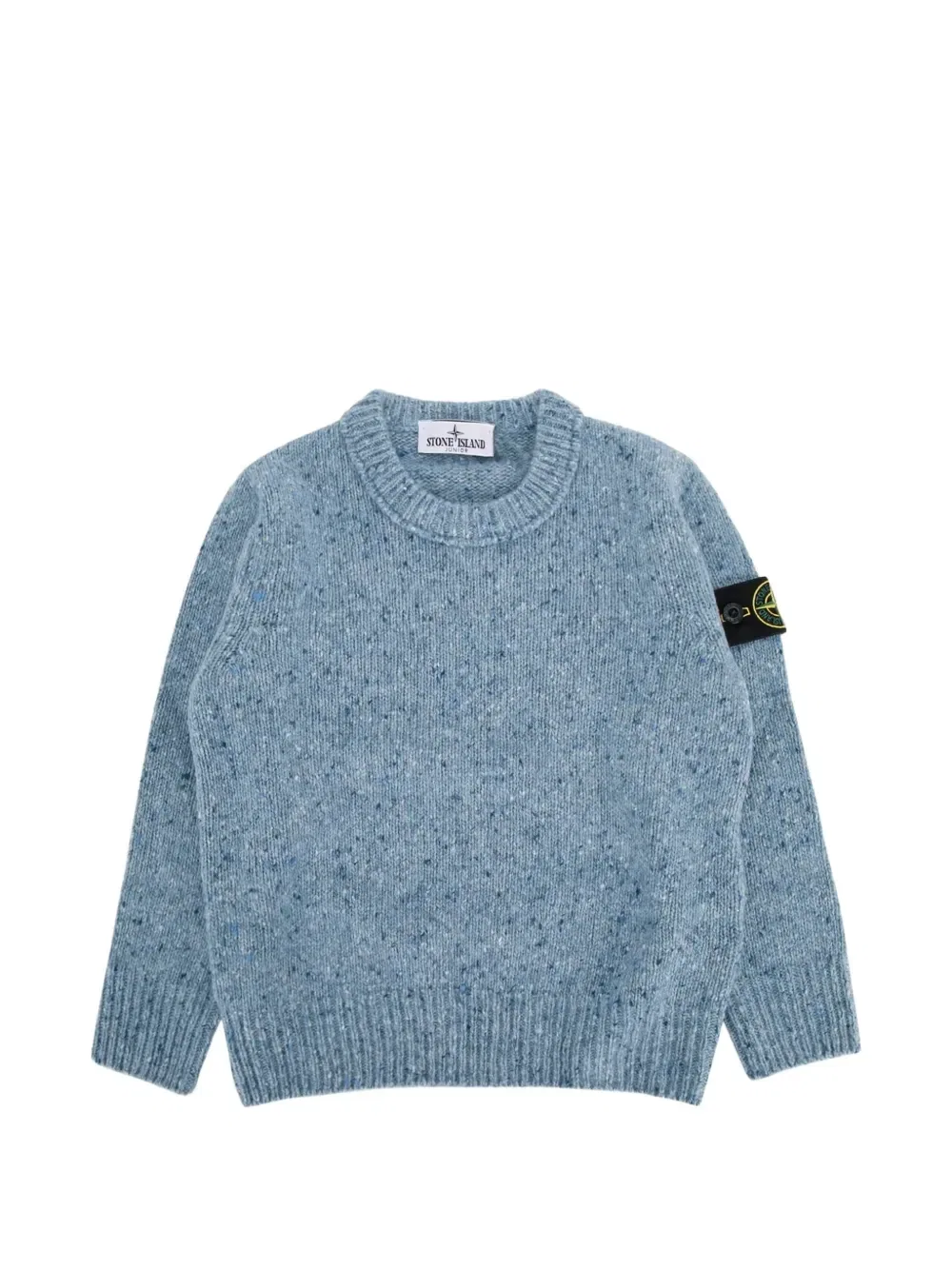 Свитер с вкраплениями и нашивкой-компасом Stone Island Junior, синий