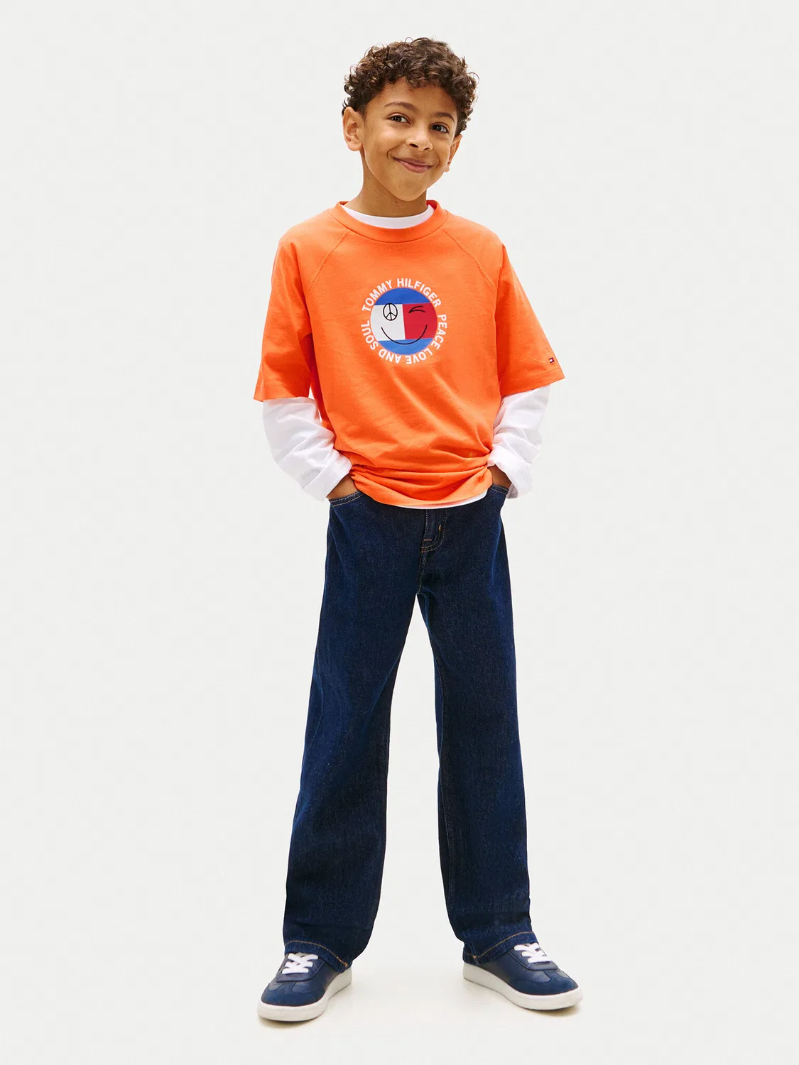 Футболка стандартного кроя для мальчика Smiley Flag Tommy Hilfiger, оранжевый — фото 2