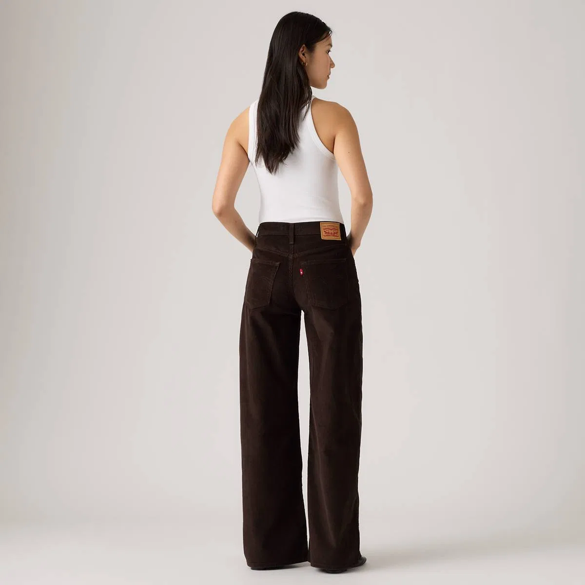 Женские джинсы средней длины с широкими штанинами Levi's, Java - Brown — фото 3