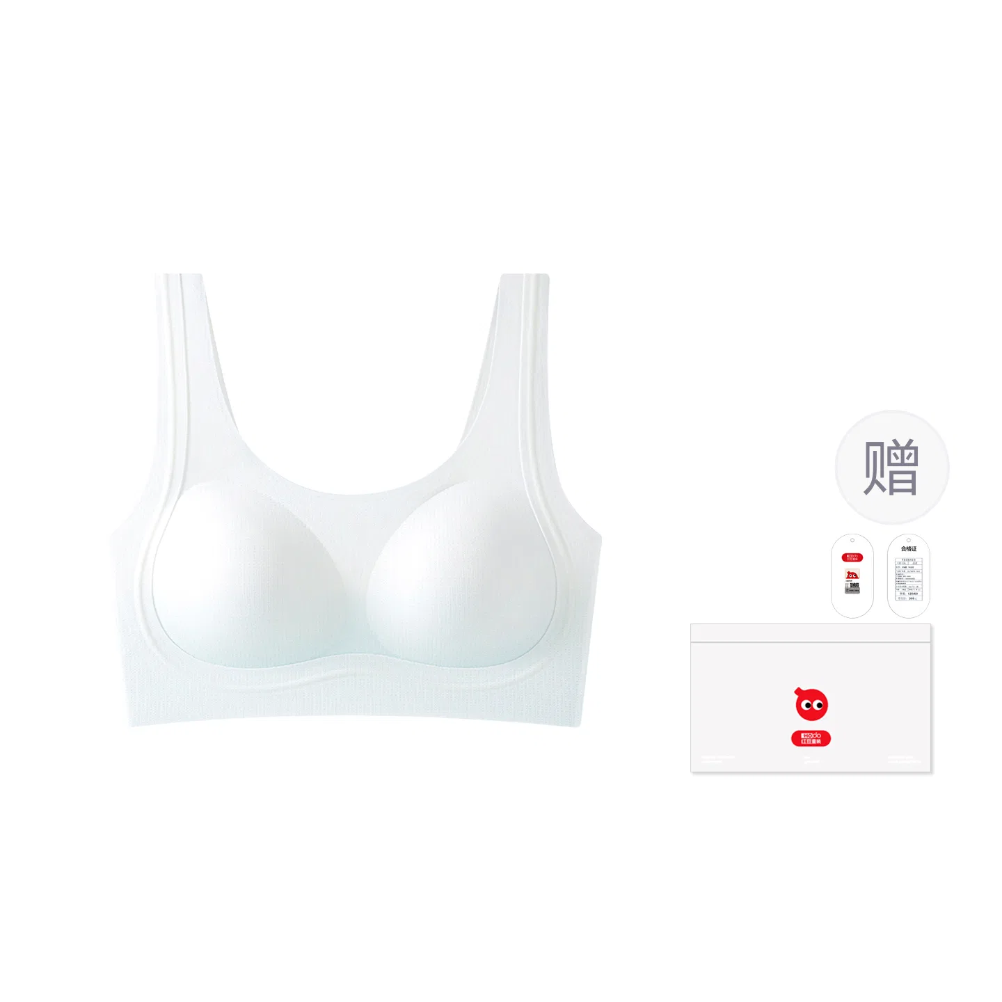 Детское бра для девочек без швов с мягкой поддержкой Red Bean, Light Blue+Light Green — фото 4