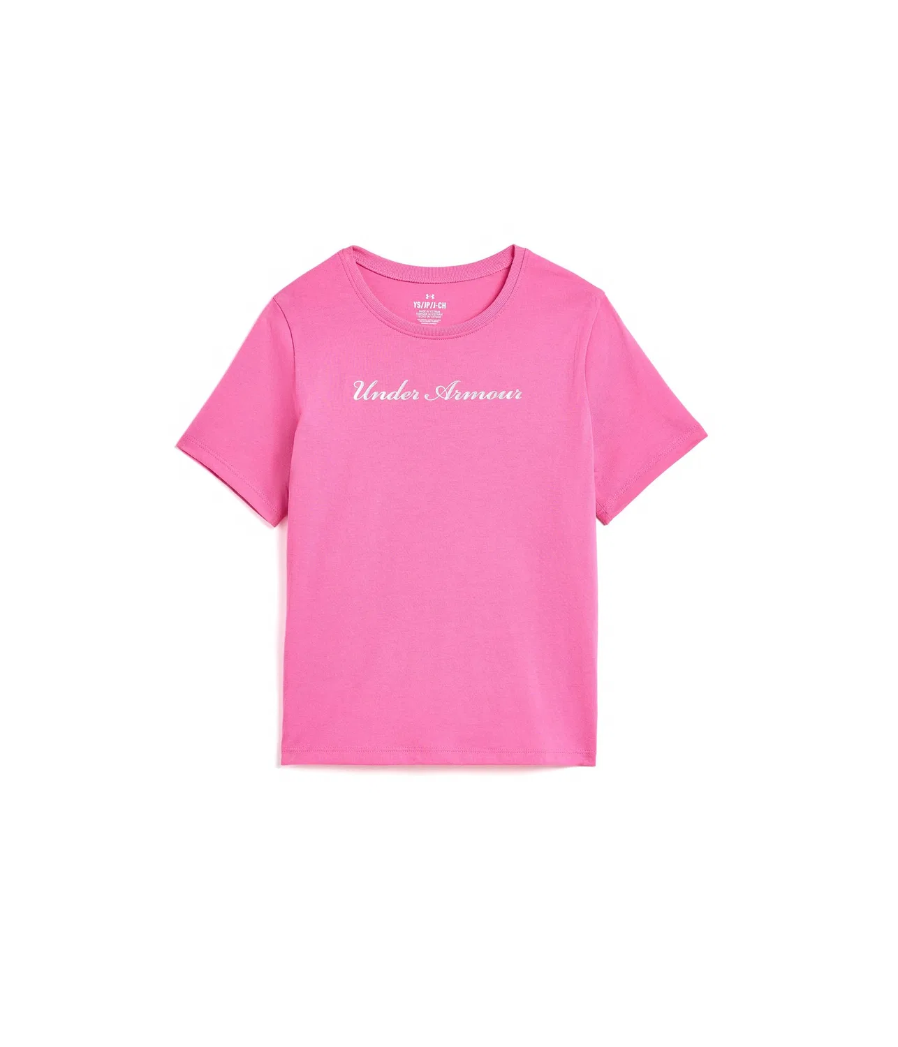 Футболка с коротким рукавом Rival Shimmer (для детей постарше) Under Armour Kids, Pink Frenzy/White