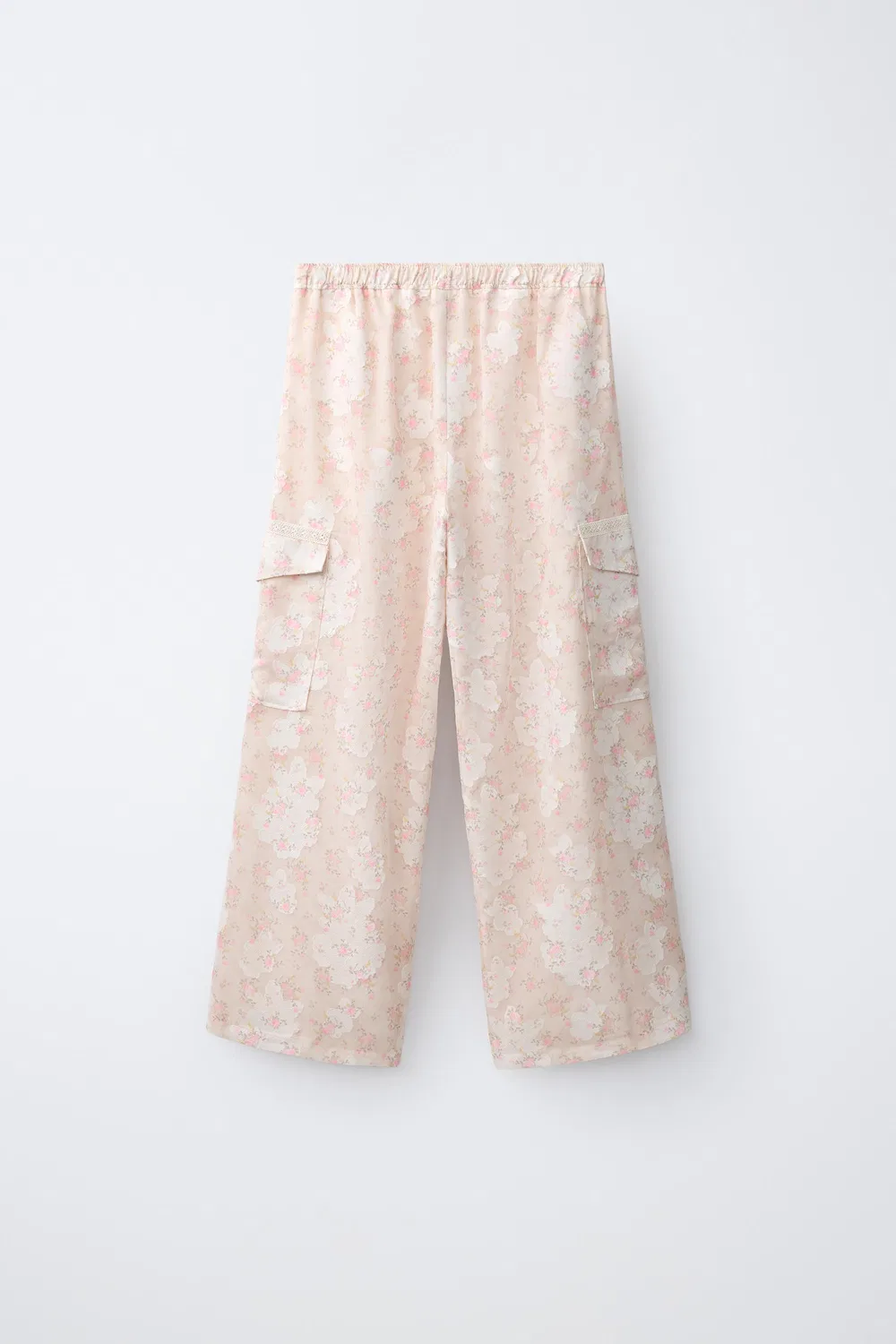 Брюки-карго с цветочным принтом ZARA, Pink — фото 2