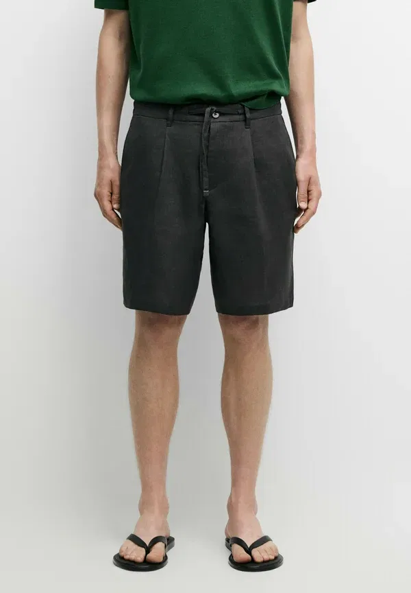 Шорты льняные Shorts Massimo Dutti, green, зеленый