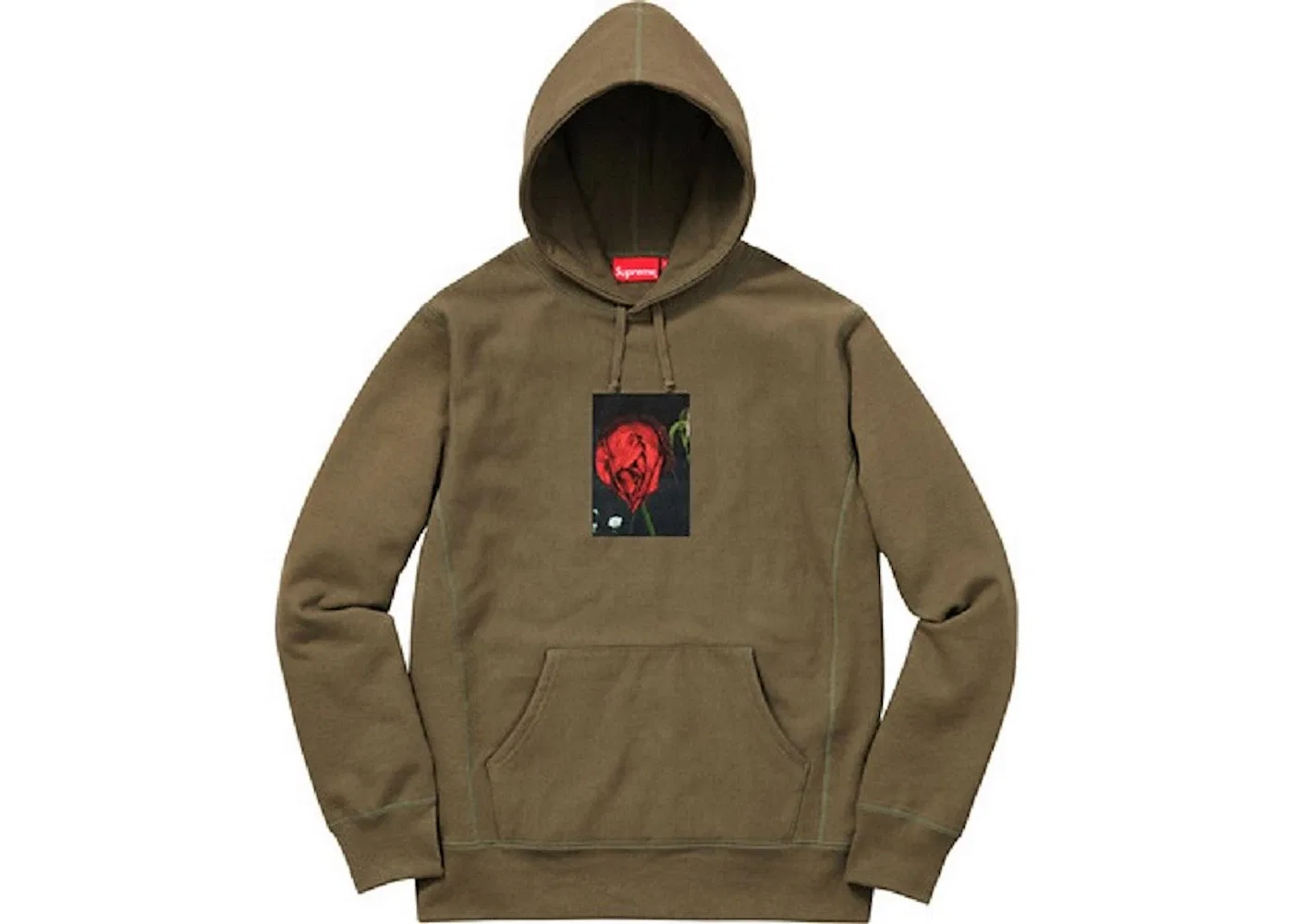 Мужская худи с принтом Supreme Araki Rose, Olive