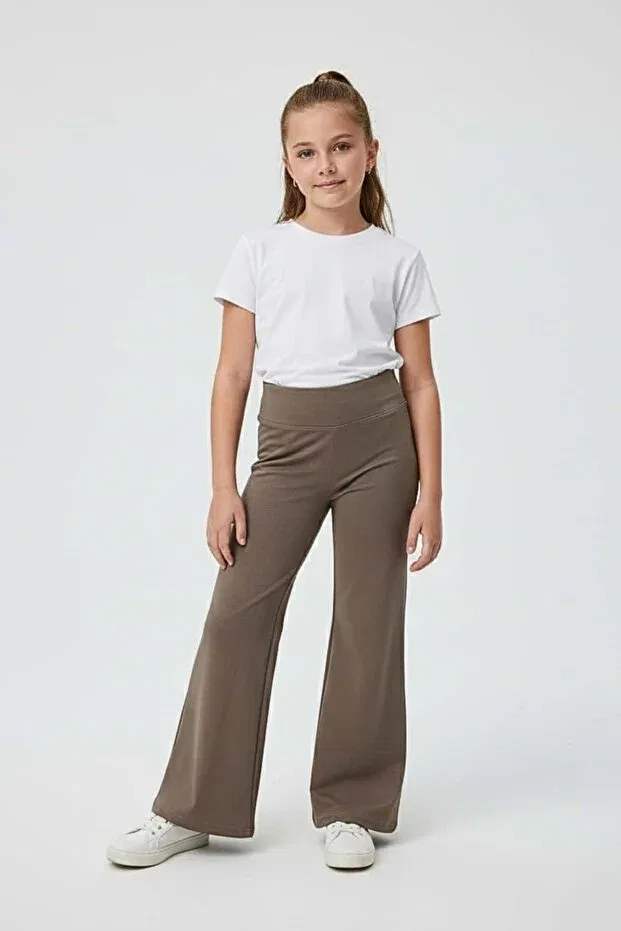Детские широкие леггинсы для девочек с завышенной талией Zubi Kids, Brown