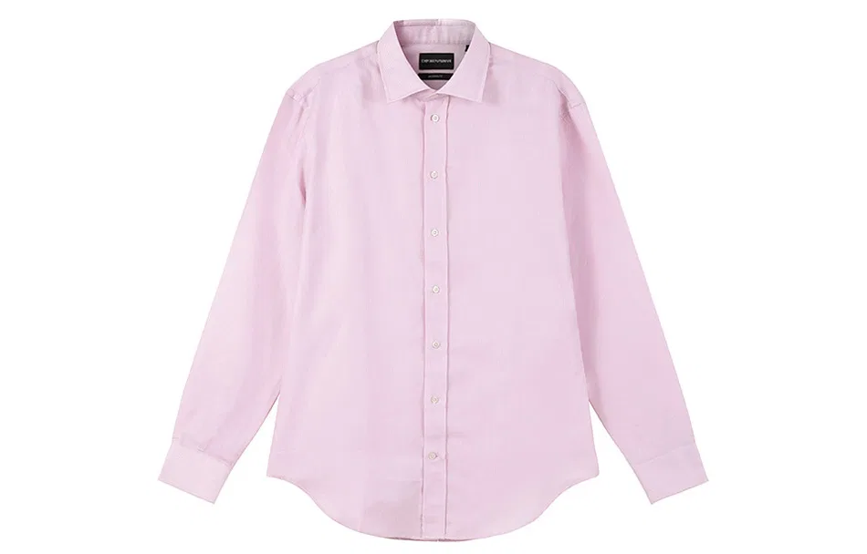 Мужская рубашка с длинным рукавом Pink EMPORIO ARMANI