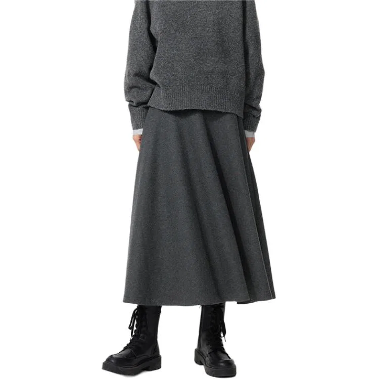 Женская длинная юбка из трикотажа Dark Gray UNIQLO, Dark Gray — фото 3