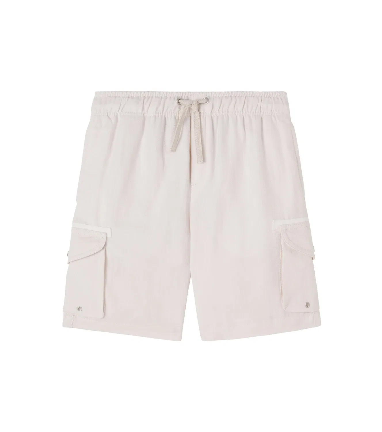 Шорты-карго льняные и хлопковые Brunello Cucinelli Kids, белый