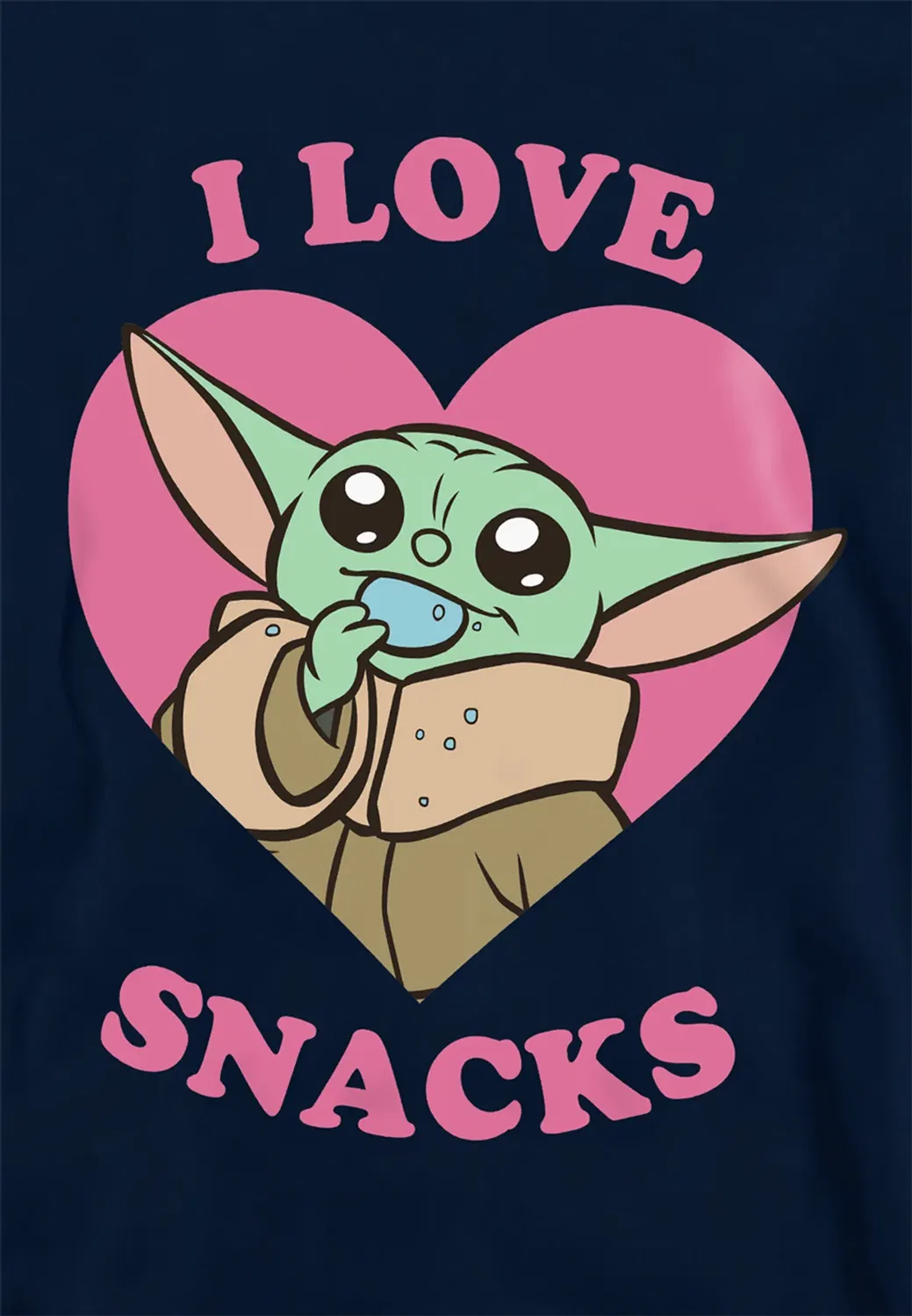Star Wars - The Mandalorian Детский пуловер с капюшоном Star Wars The Mandalorian Grogu I Love Snacks, Navy — фото 2