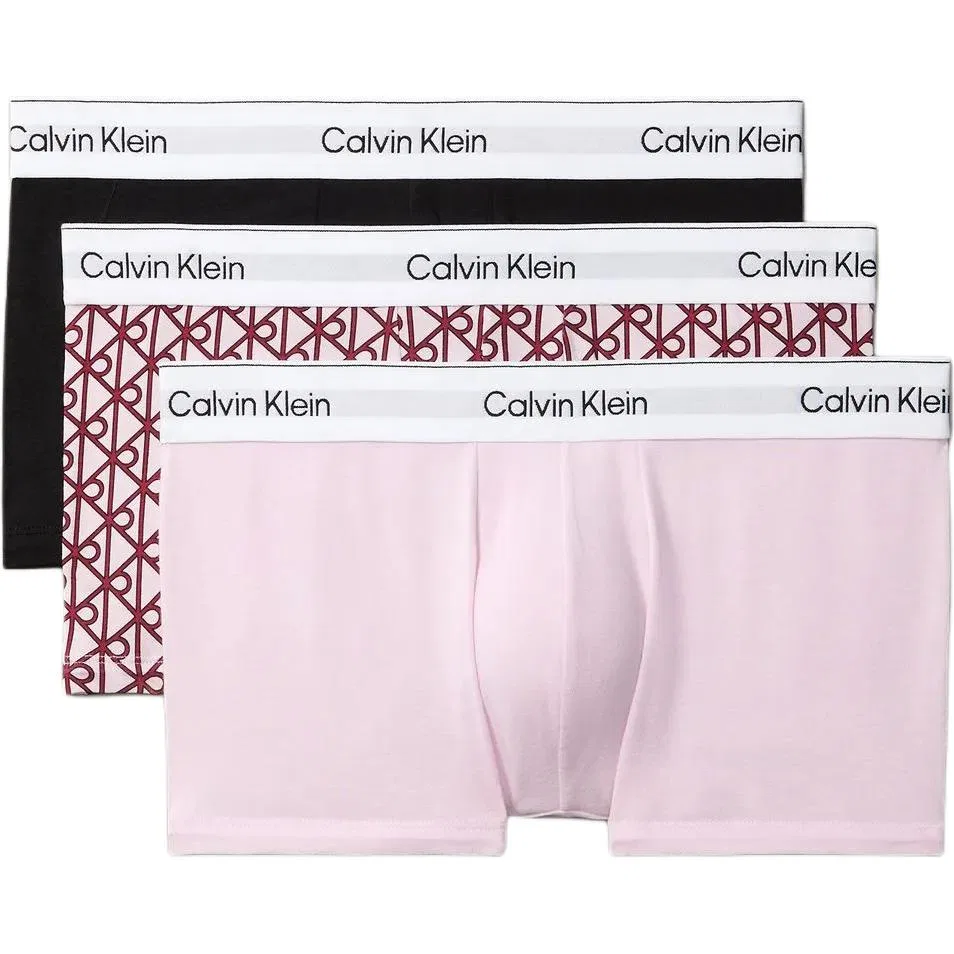 Мужские боксеры с принтом 3 шт Calvin Klein, Black/Pink/Red