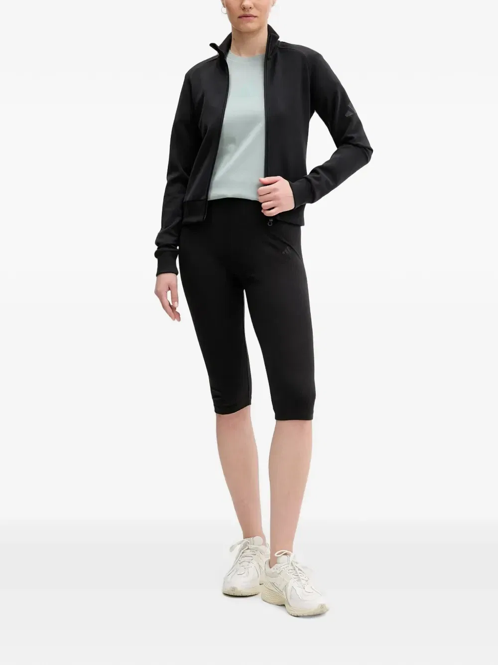 Топ Soft Lux Slim с высоким ворником на молнии Adidas, черный — фото 2