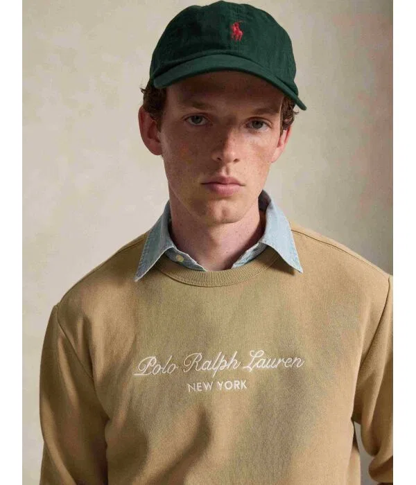 Мужской пуловер с круглым вырезом Polo Ralph Lauren, бежевый — фото 4