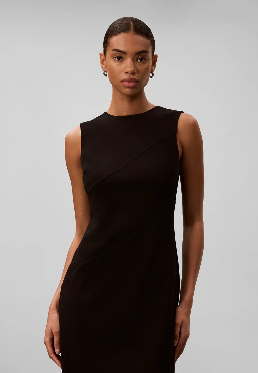 Платье в стиле колор-блок - платье-футляр Calvin Klein, Black Solid