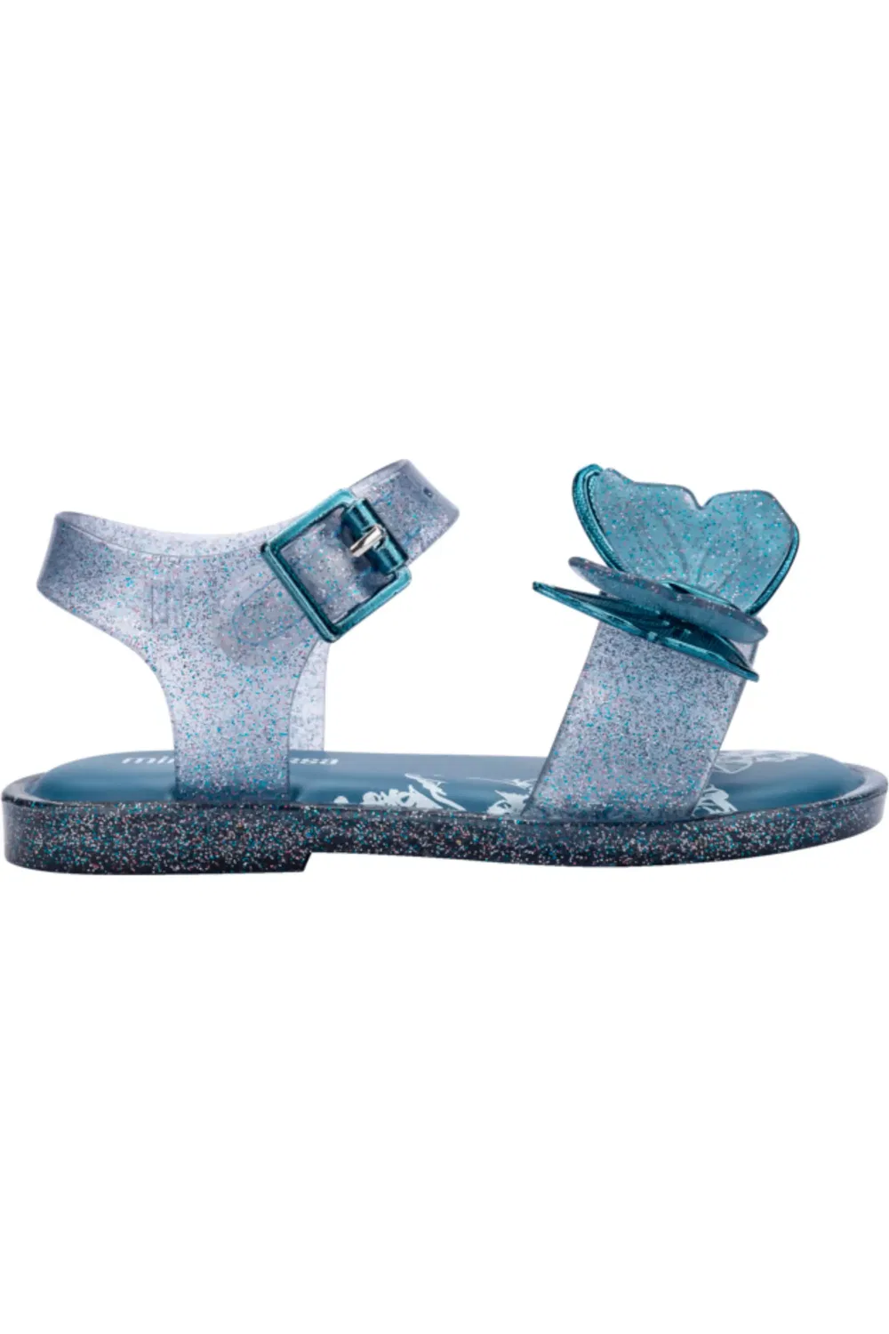 Сандалии детские с бабочками Fly III Mini Melissa, Glitter Blue — фото 2