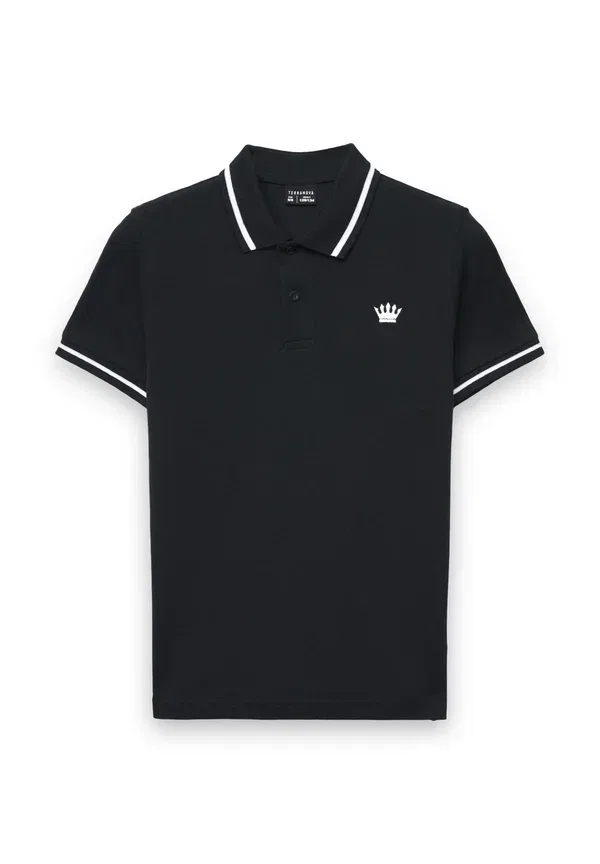 Поло хлопковое Regular Fit Terranova, черный