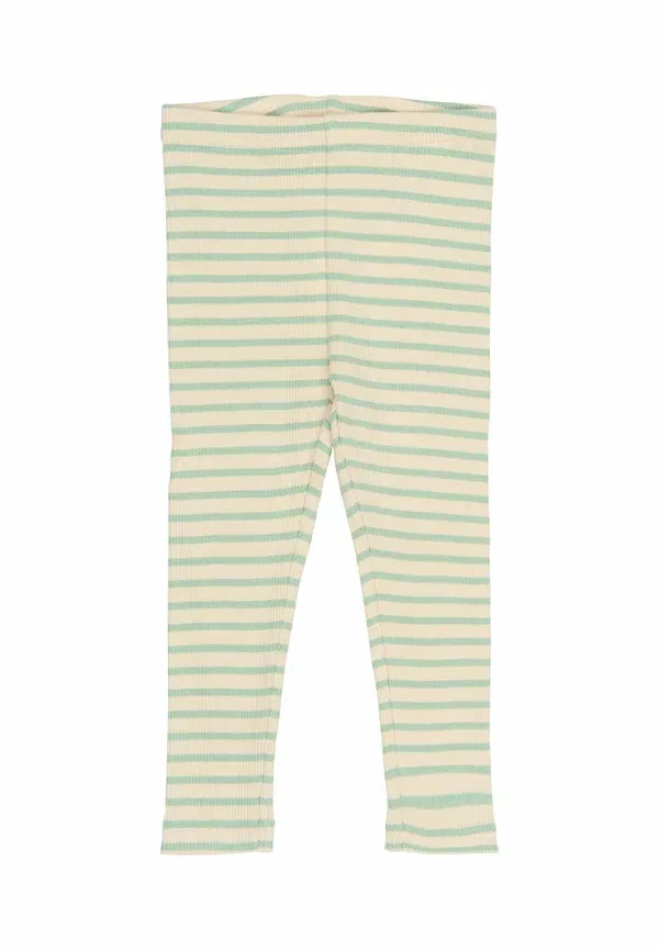 Брюки из хлопка и модала Tampres, Petit Piao, Frosty Green Striped, зеленый