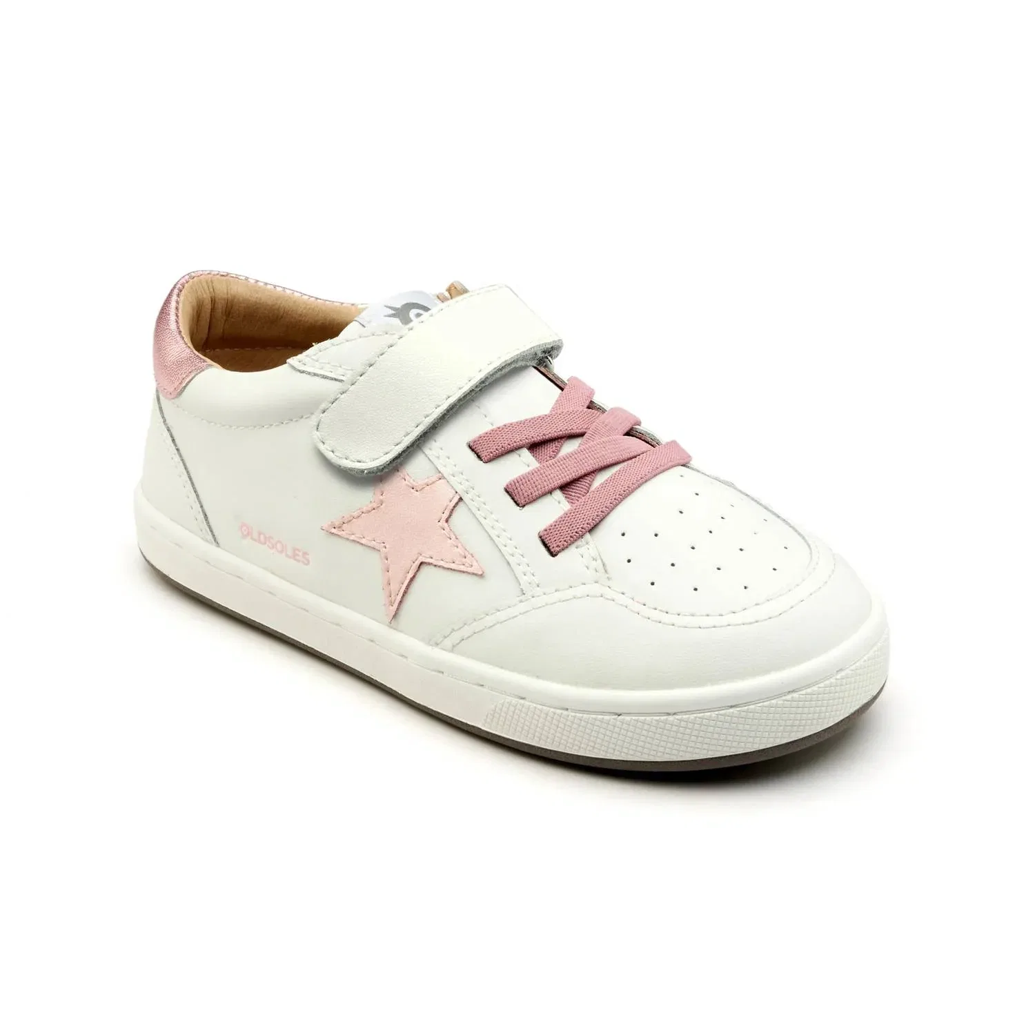 Детские кроссовки для девочек на липучках с круглым носом Platinum Runner Vl Strap Star Old Soles, Nacardo/Snow/Pink