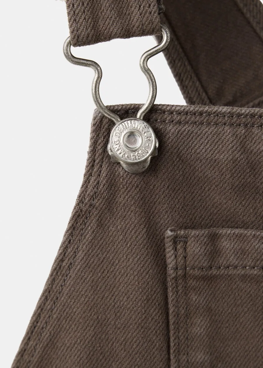Детский комбинезон MANGO KIDS Regular Overalls 'BRUSH' цвета мокко — фото 3