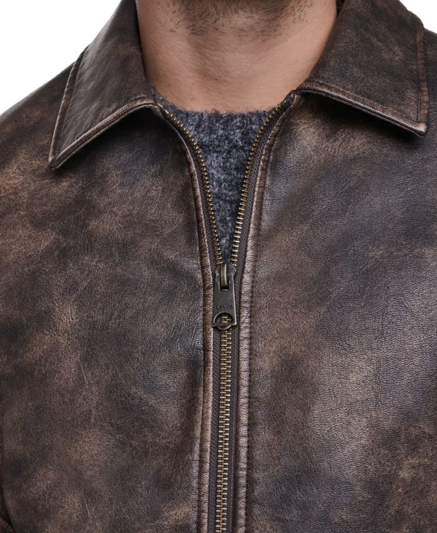 Мужская куртка-бомбер с воротником-стойкой, на молнии, с подкладкой Levi's, Vintage Brown — фото 4