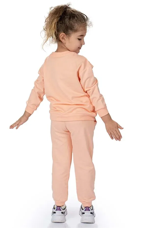 Детский спортивный комплект для девочек с принтом Mnk Baby&Kids, Salmon — фото 4