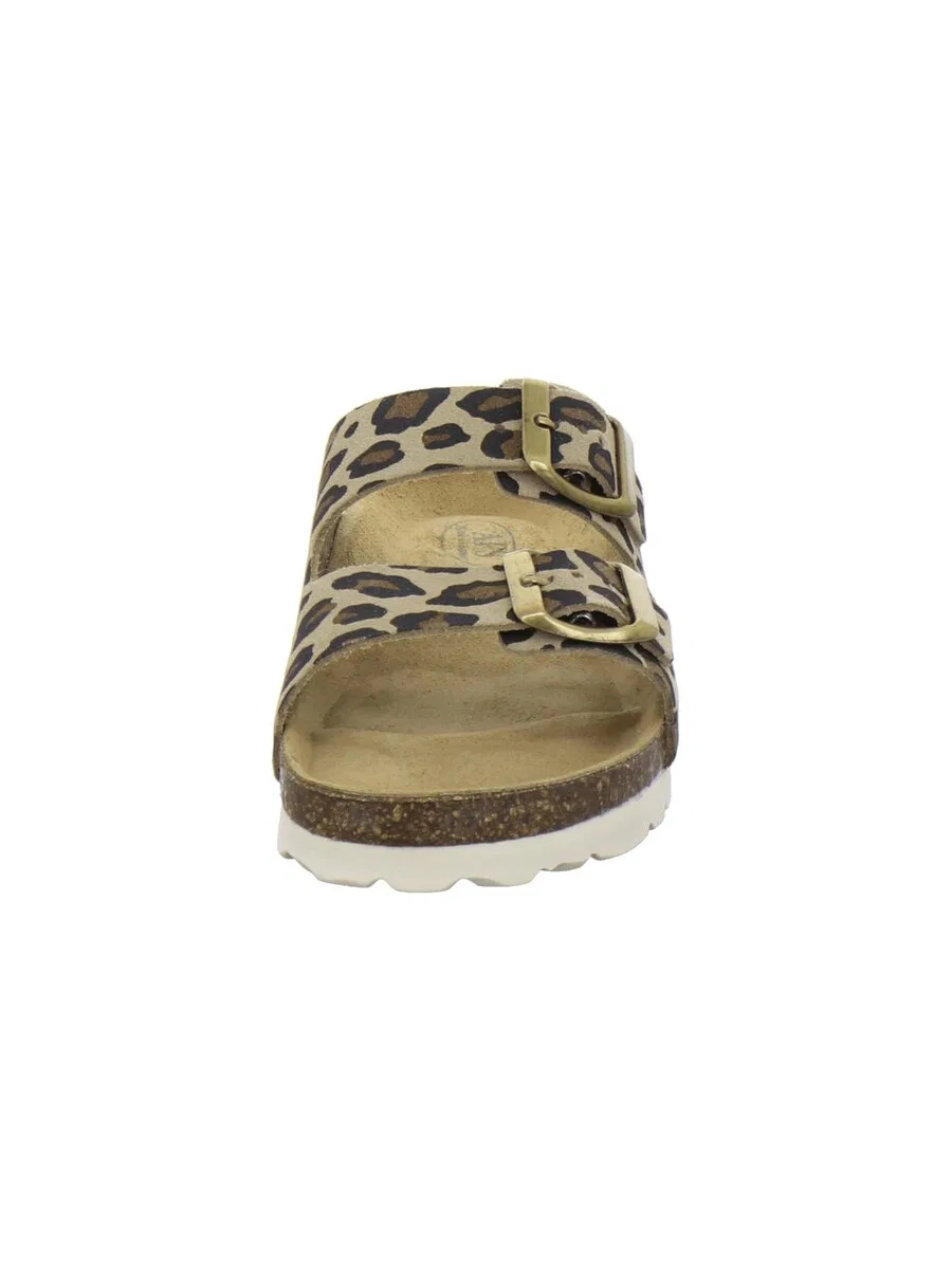 Сандалии AFS-Schuhe 'Madchen Pantoletten Zweischnaller leo-beige' бежевого цвета — фото 3
