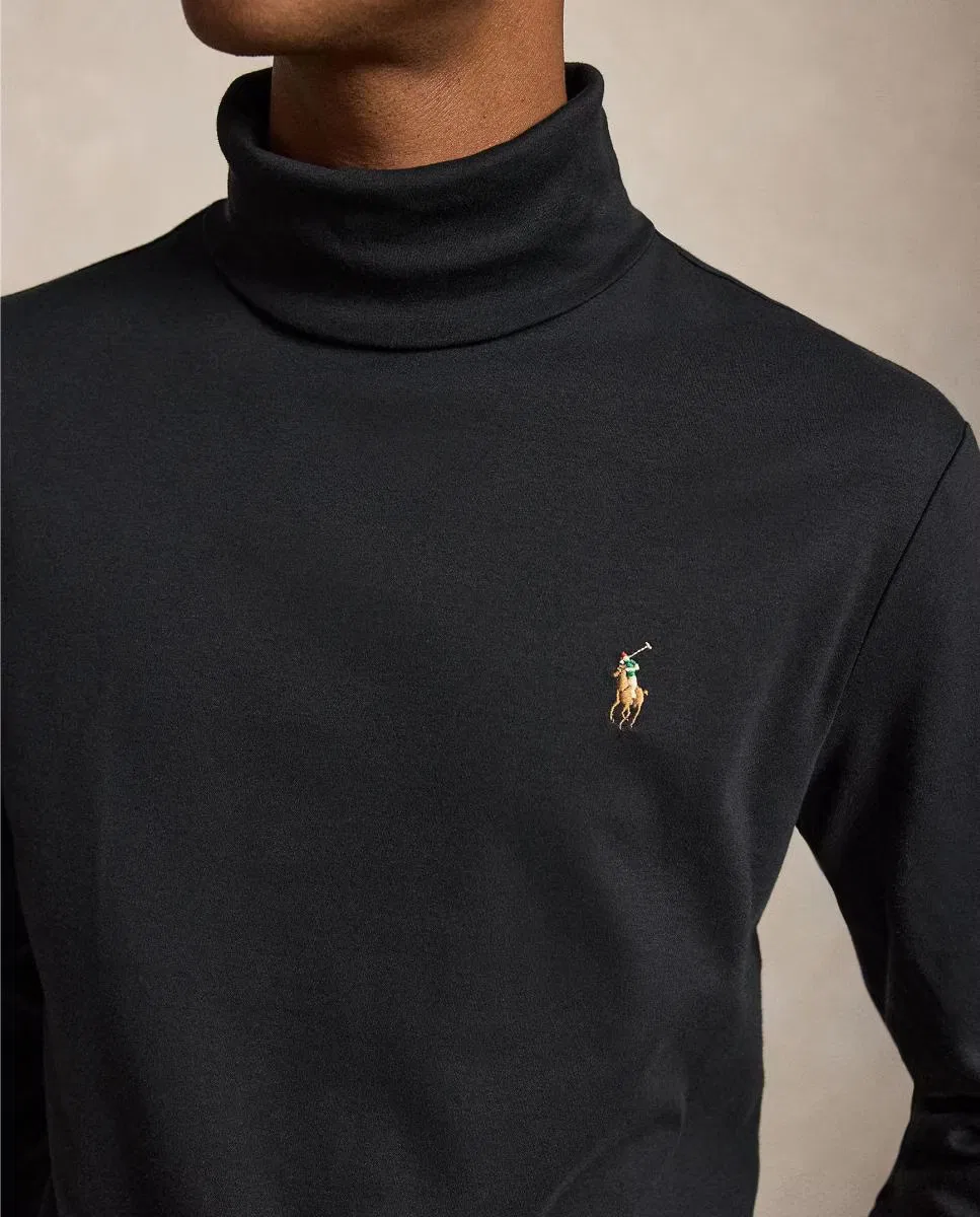 Мужская футболка из хлопка, Suave Negro Polo, Polo Ralph Lauren, черный — фото 3