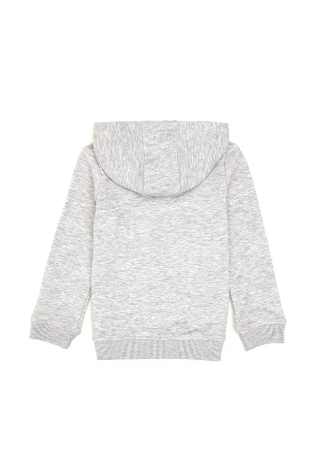 Детские свитшот для девочек с капюшоном U.S. Polo Assn., Light Gray Melange — фото 4