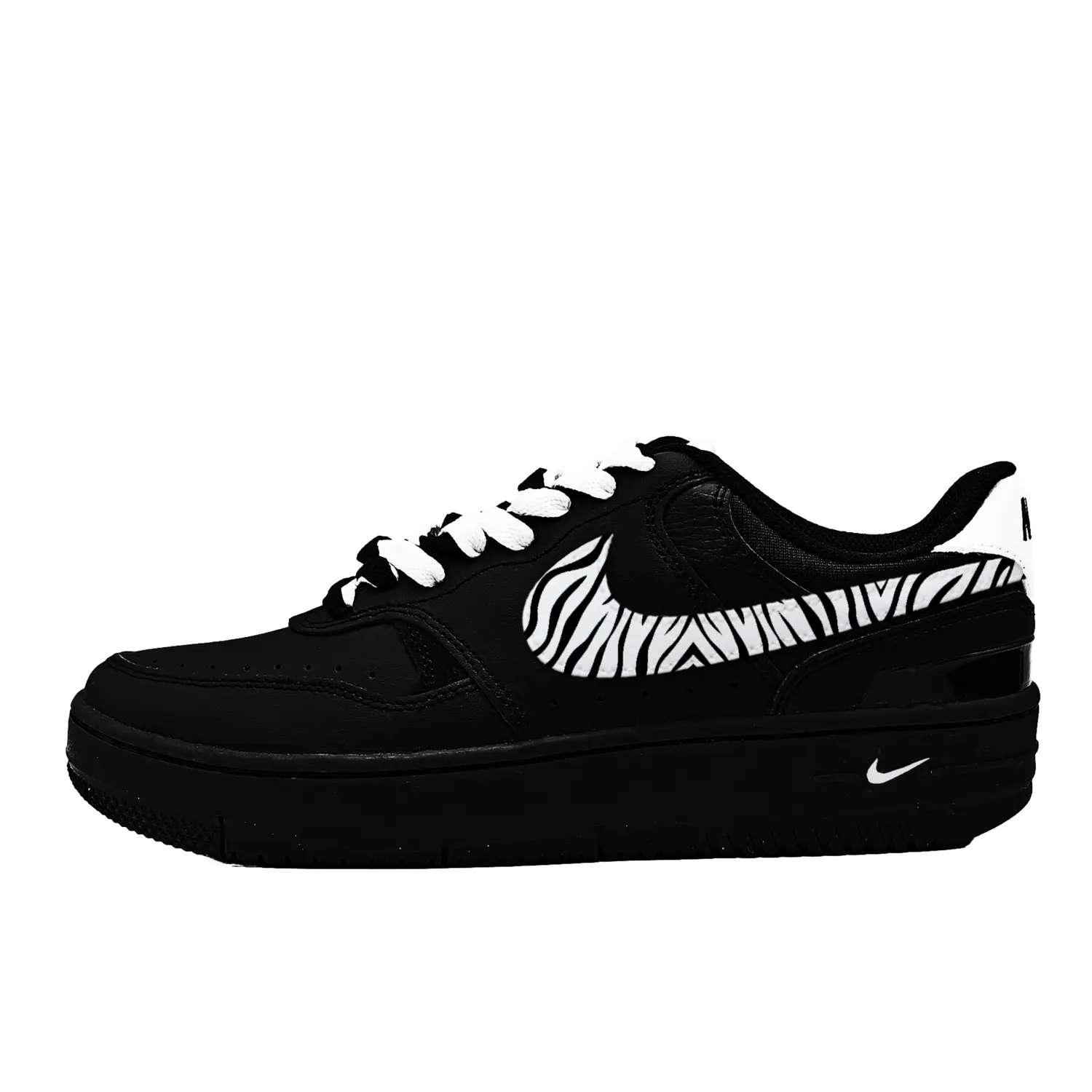 

Nike Gamma Force Stripes Leather Height Increasing Low top Skateboard Shoes Unisex Black White