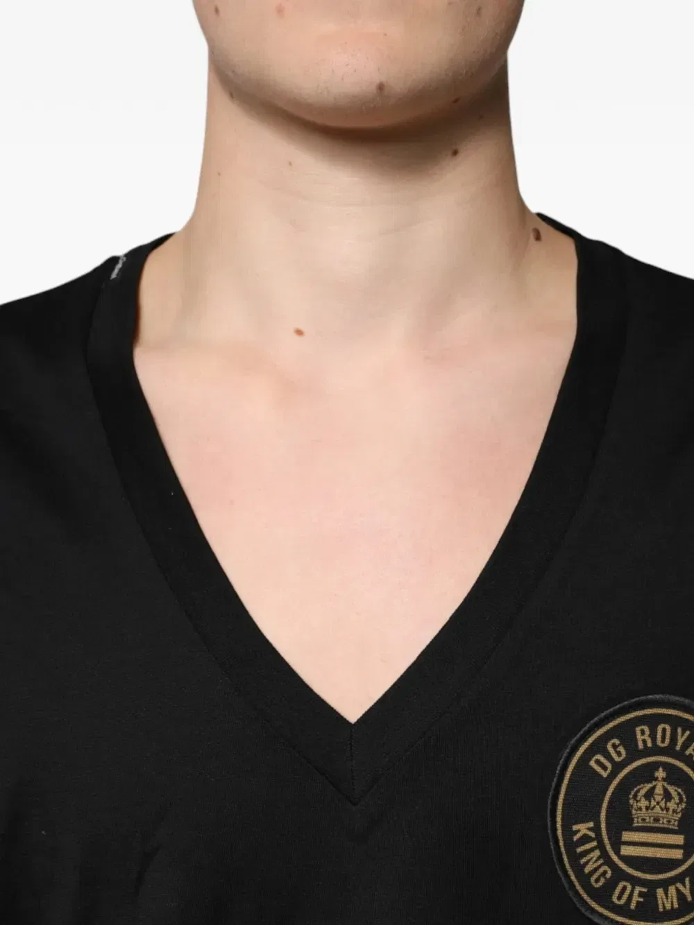 Футболка DG Royals с V-образным вырезом DOLCE & GABBANA, черный — фото 4