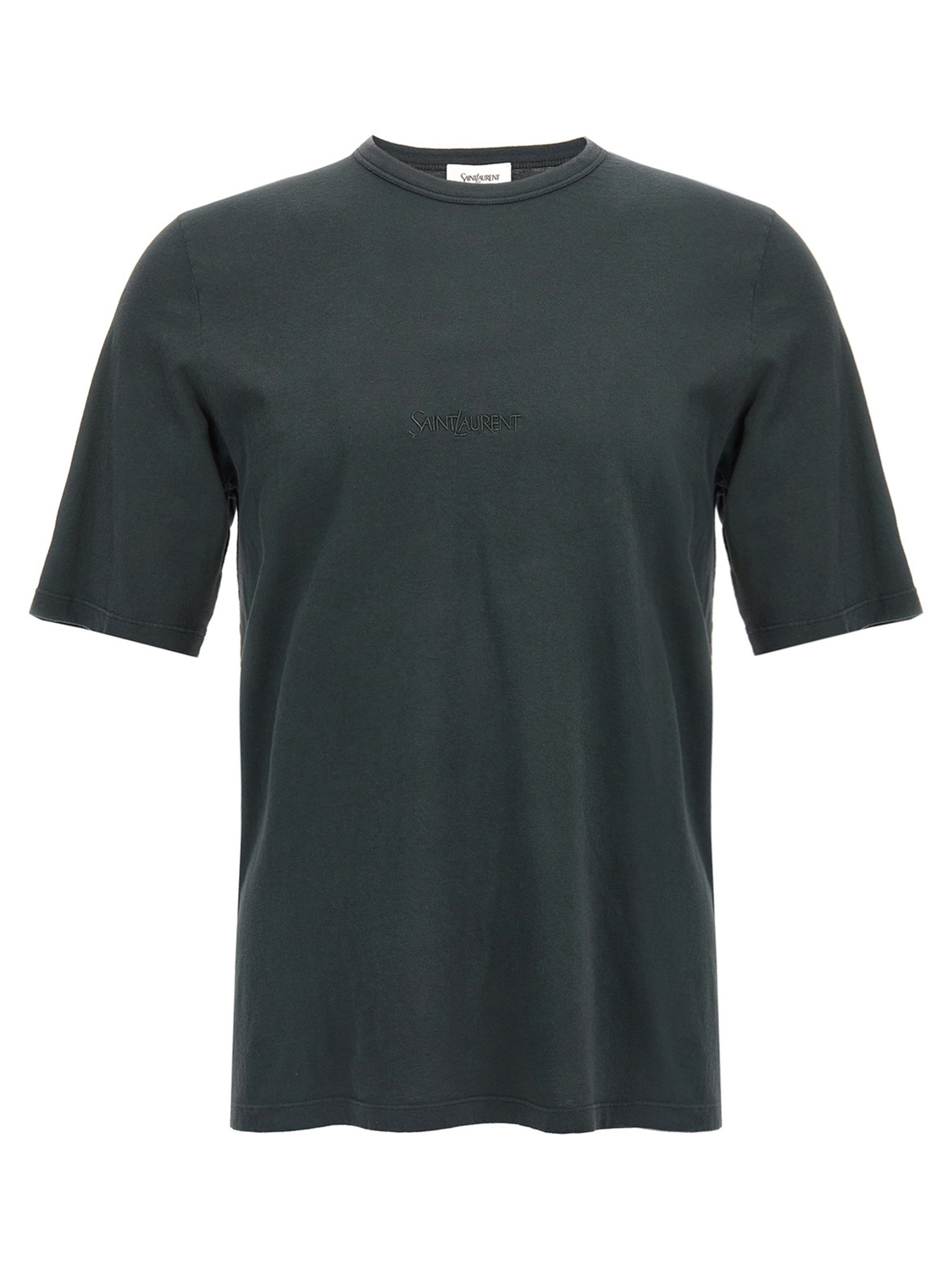 

Футболка с вышитым логотипом SAINT LAURENT, черный