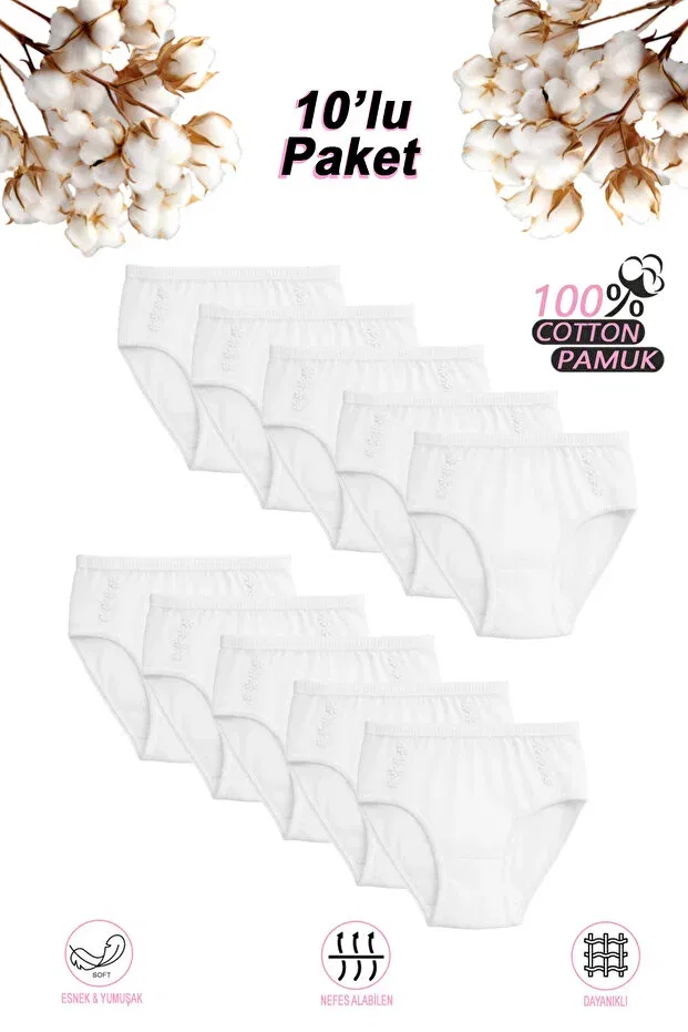 Детский комплект трусов для девочек хлопковый Özkan Underwear, White