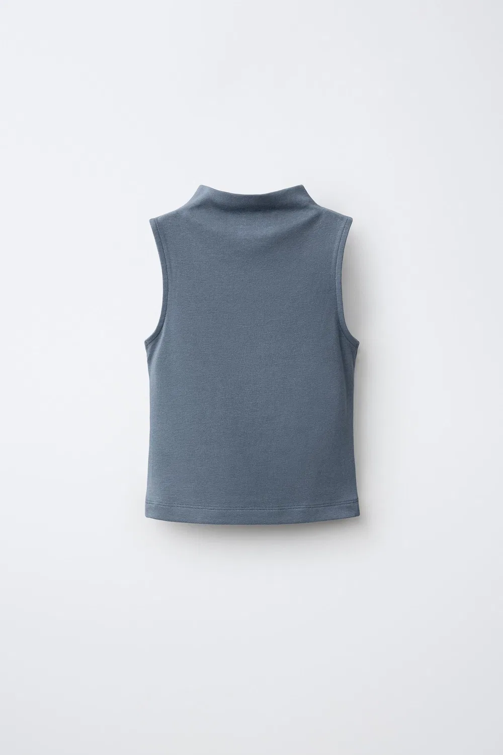 Топ без рукавов из хлопка и модала ZARA, Blue — фото 2