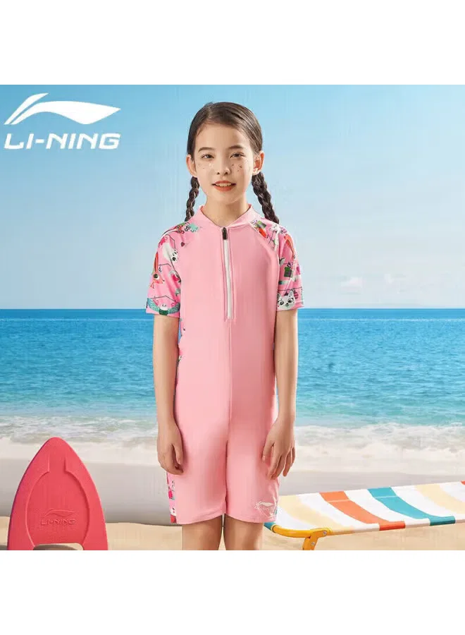 Купальник детский с коротким рукавом Li-Ning, красный — фото 4