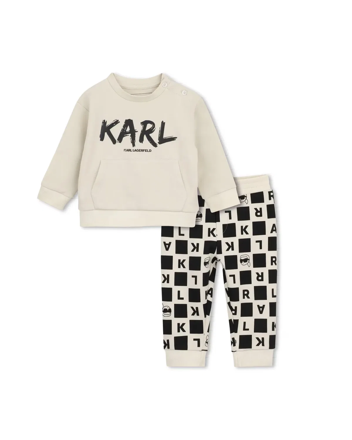 Детский комплект для мальчиков с принтом Karl Lagerfeld Kids, Cream