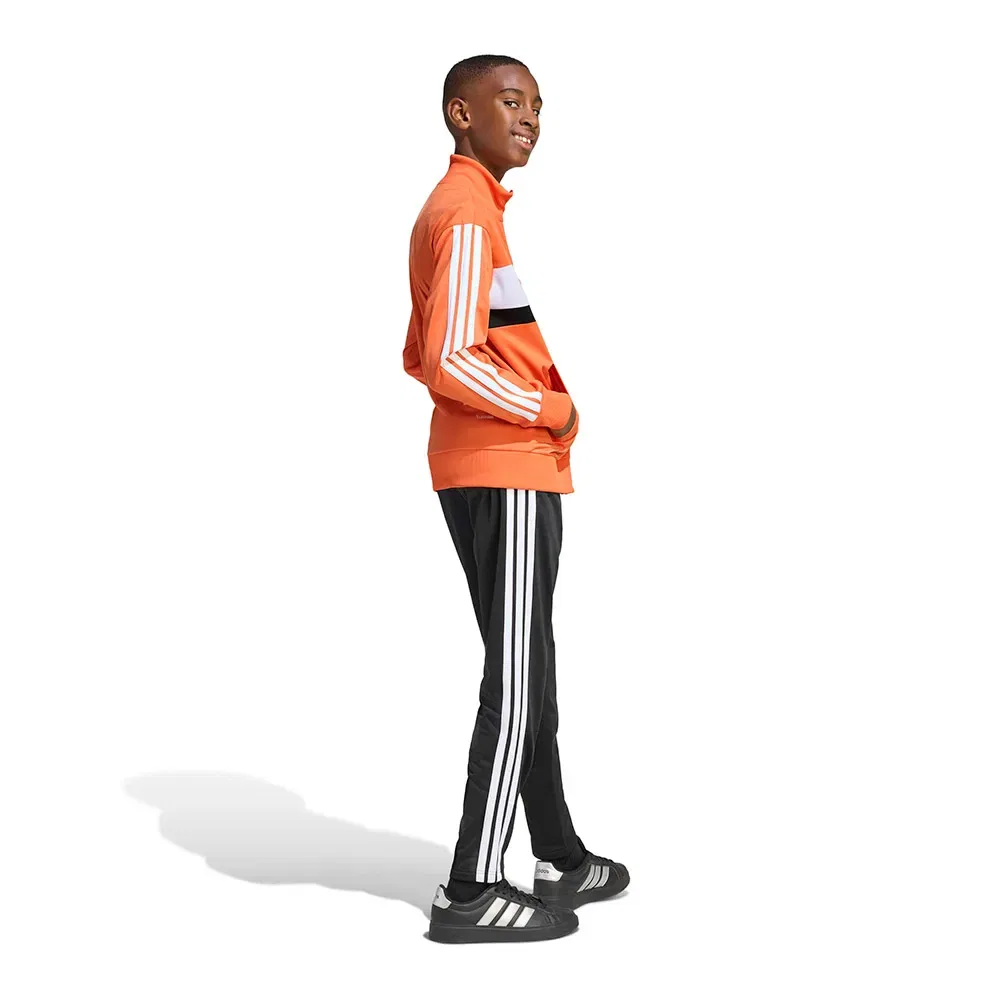 Детский спортивный костюм с технологией CLIMACOOL Adidas Seasonal Essentials Tiberio 3-Stripes Tricot, Orange — фото 2