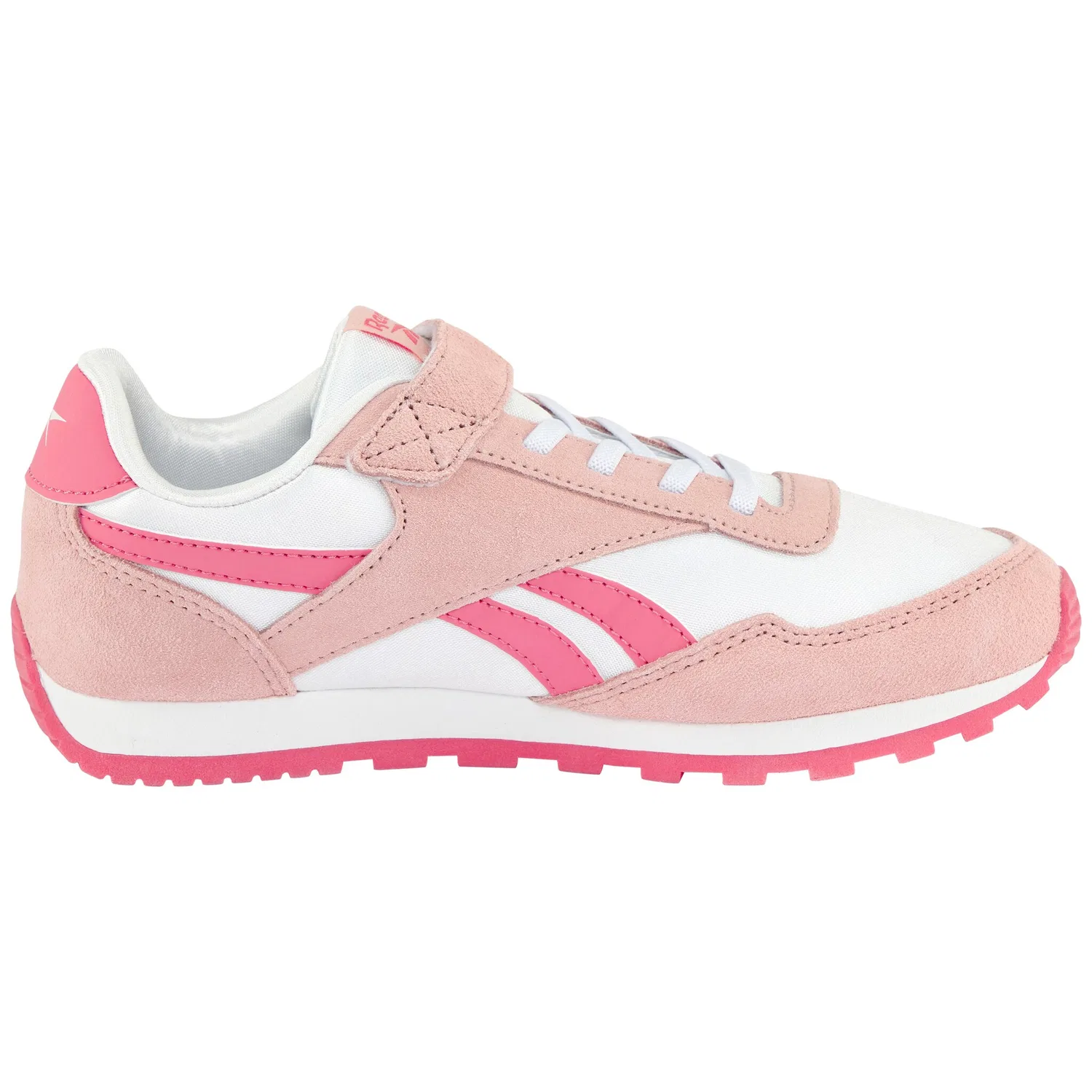 Детские кроссовки на шнуровке Reebok Classic, White/Pink — фото 3