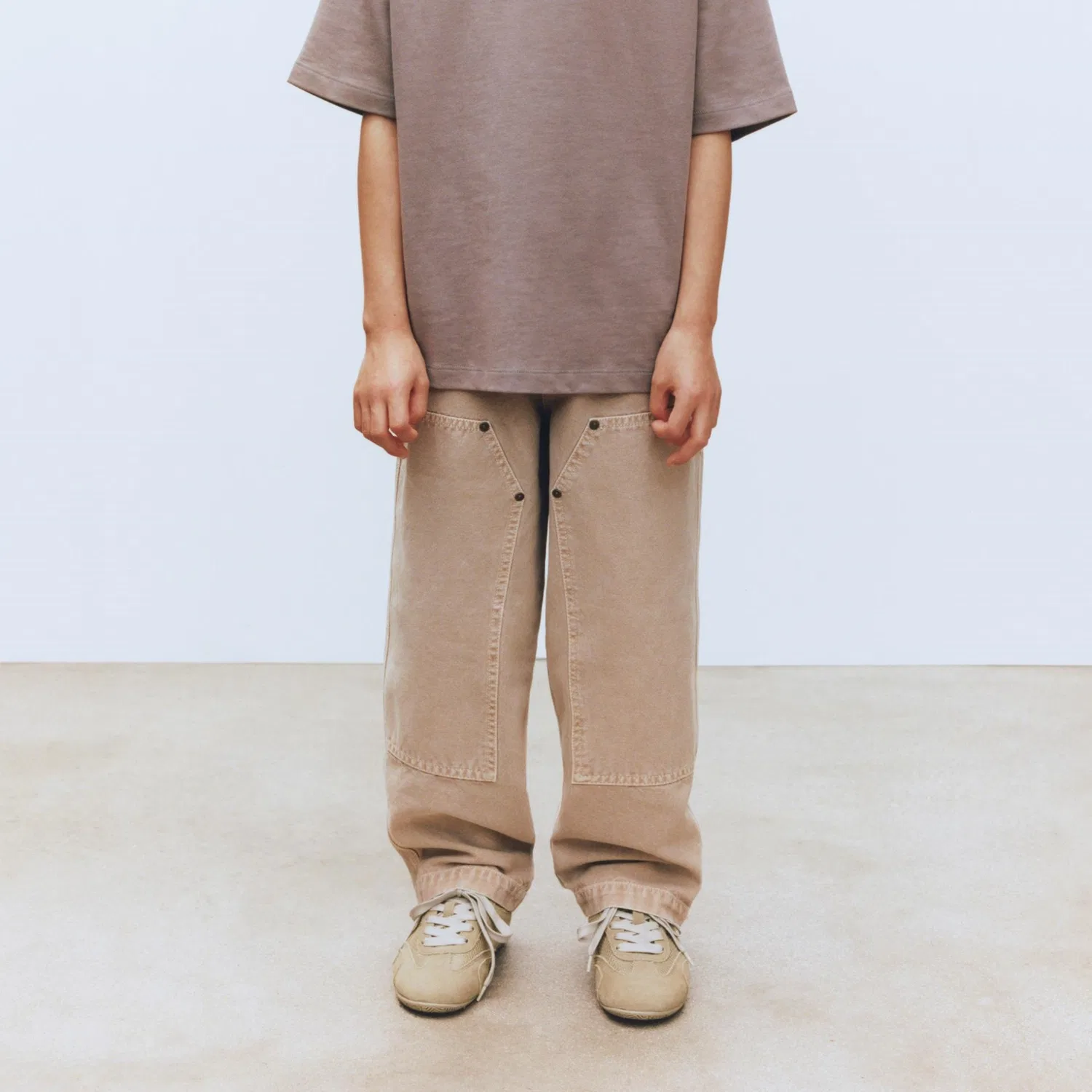 Детские брюки свободного кроя ZARA, Beige — фото 4