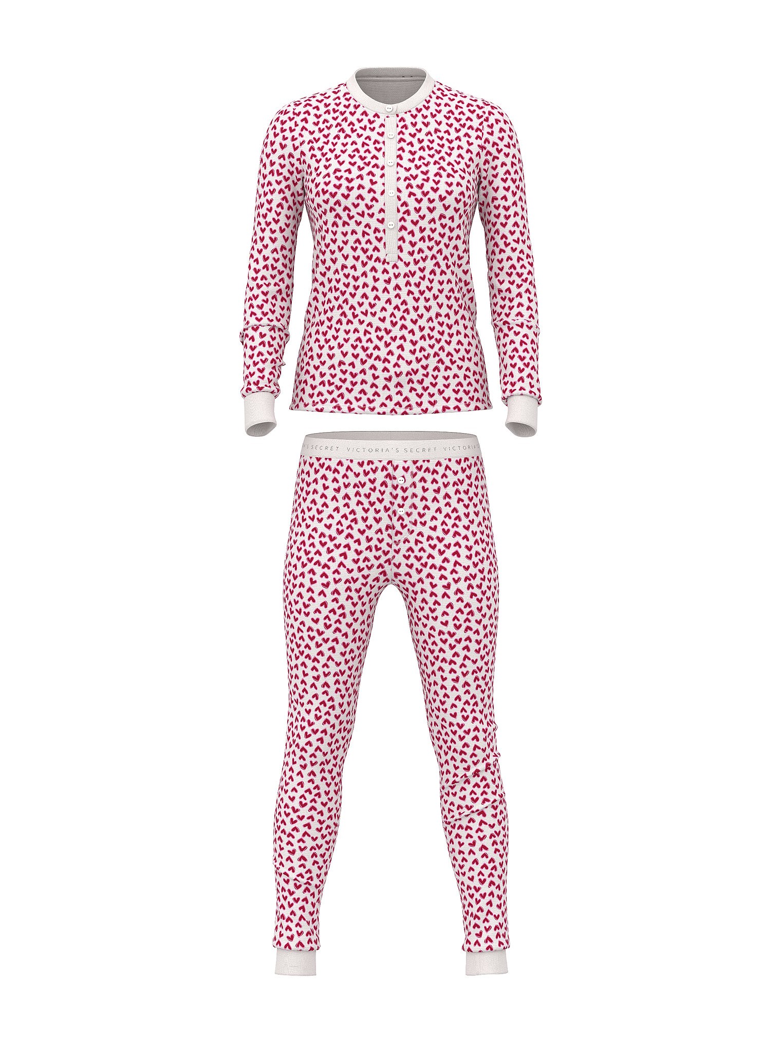 

Пижама Victoria's Secret Soft Thermal Henley Long, розовый